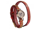 Женская мода Леди кварцевые наручные часы Vintage Rivet Wrap Круглый Ремешок Браслет Натуральная кожа коровы